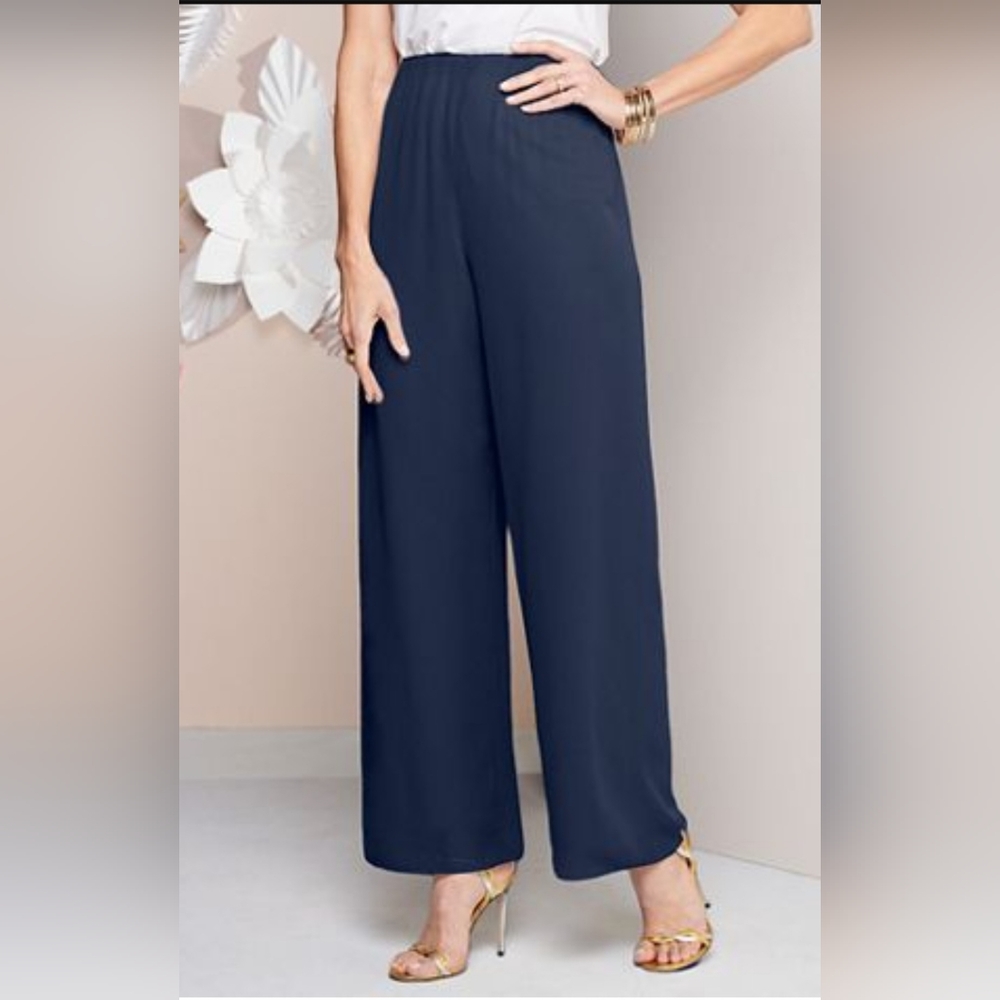 NWT Drapers & Damons Special Occasions Chiffon Pants Indigo Size Medium